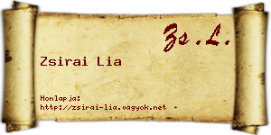 Zsirai Lia névjegykártya