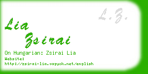 lia zsirai business card